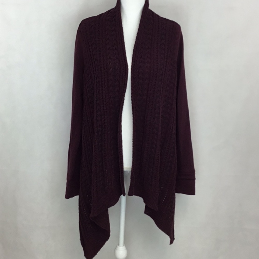 ANTHROPOLOGIE Saturday Sunday Neela Cardigan Burgundy Size L